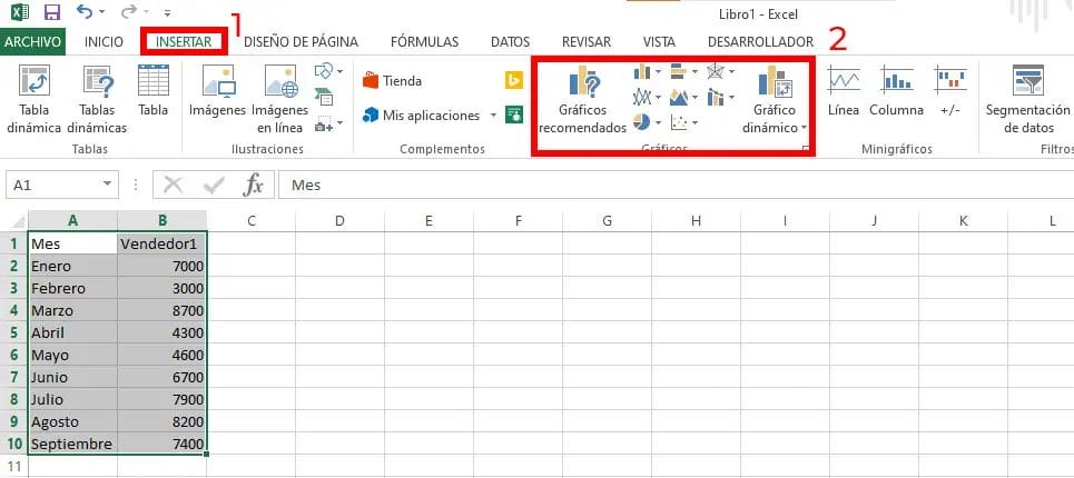 Crear gráficos en Excel
