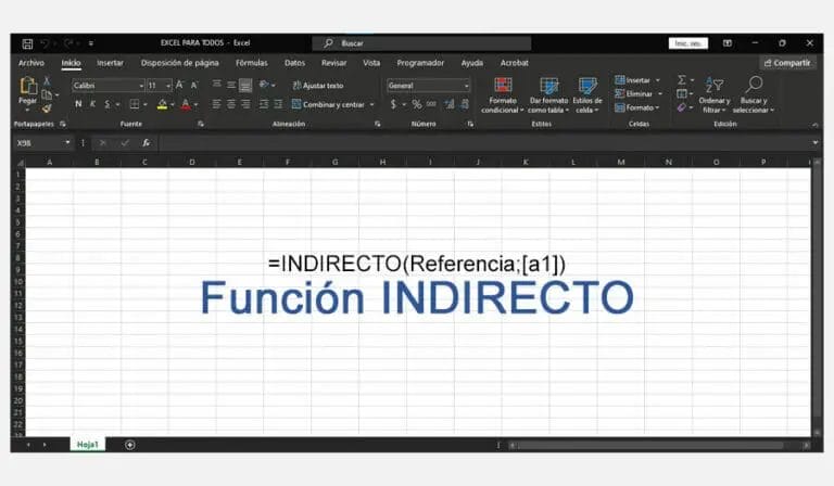 Función INDIRECTO en Excel