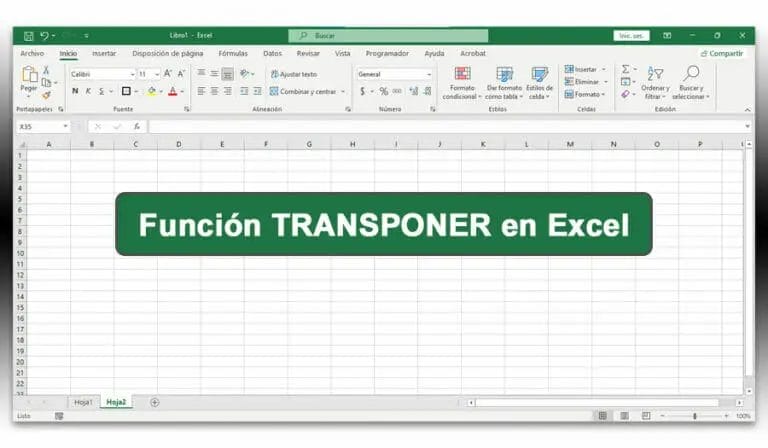 Función TRANSPONER en Excel